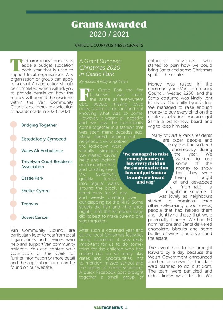 VANtage Newsletter Spring 2021 Van Community Council Van Community